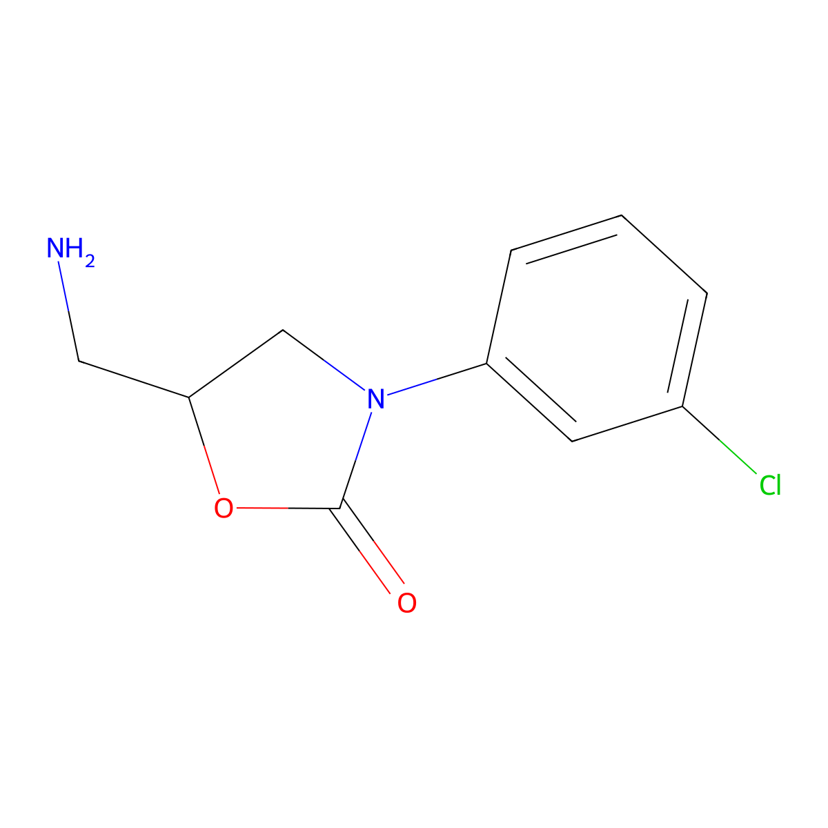 5-(Aminomethyl)-3-(3-chlorophenyl)-1,3-oxazolidin-2-one molecular structure, CAS 1082557-83-2