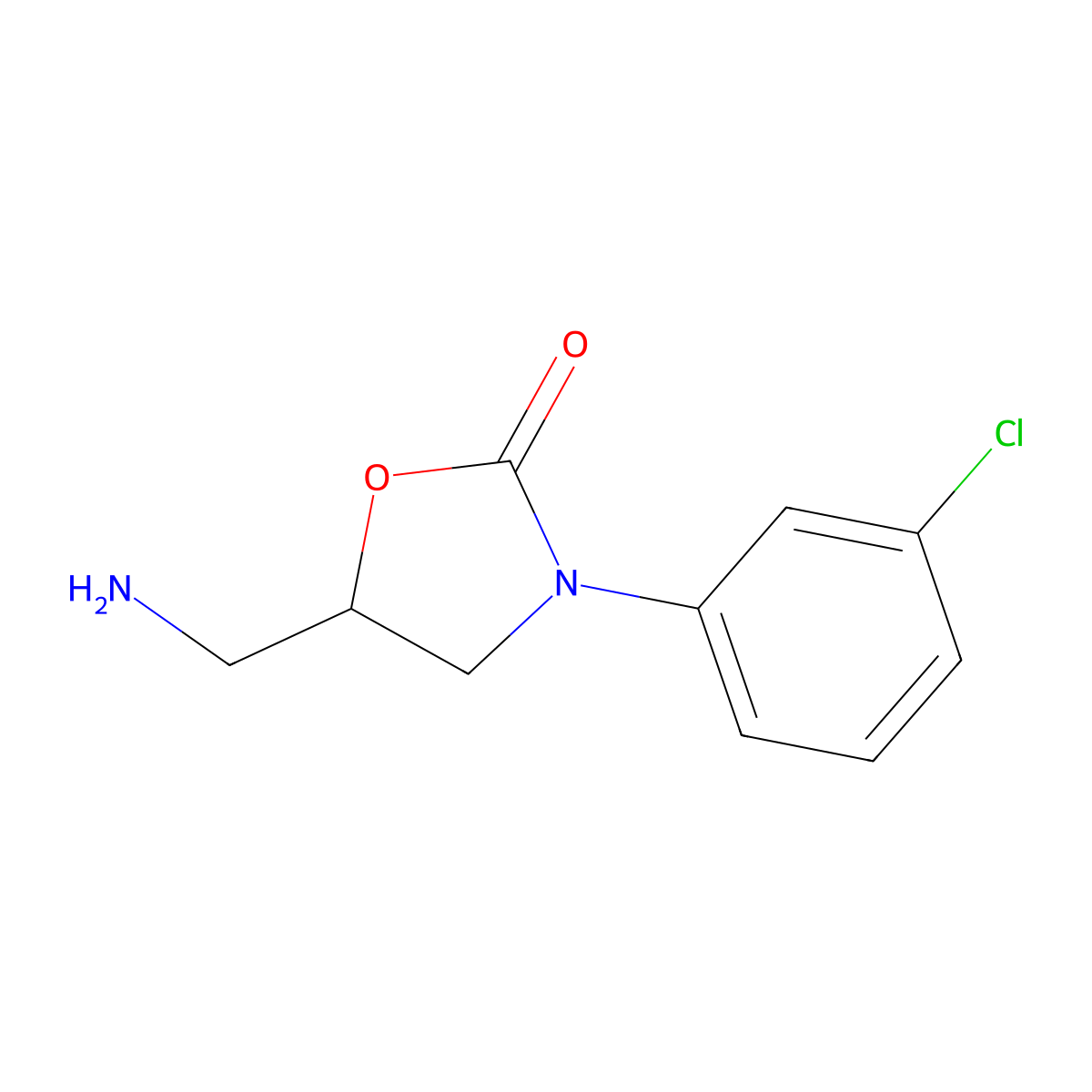 5-(Aminomethyl)-3-(3-chlorophenyl)-1,3-oxazolidin-2-one molecular structure, CAS 1082557-83-2