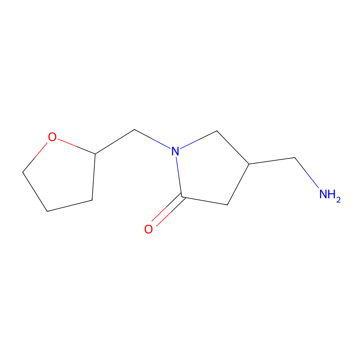 4-(Aminomethyl)-1-((tetrahydrofuran-2-yl)methyl)pyrrolidin-2-one molecular structure, CAS 1082557-95-6