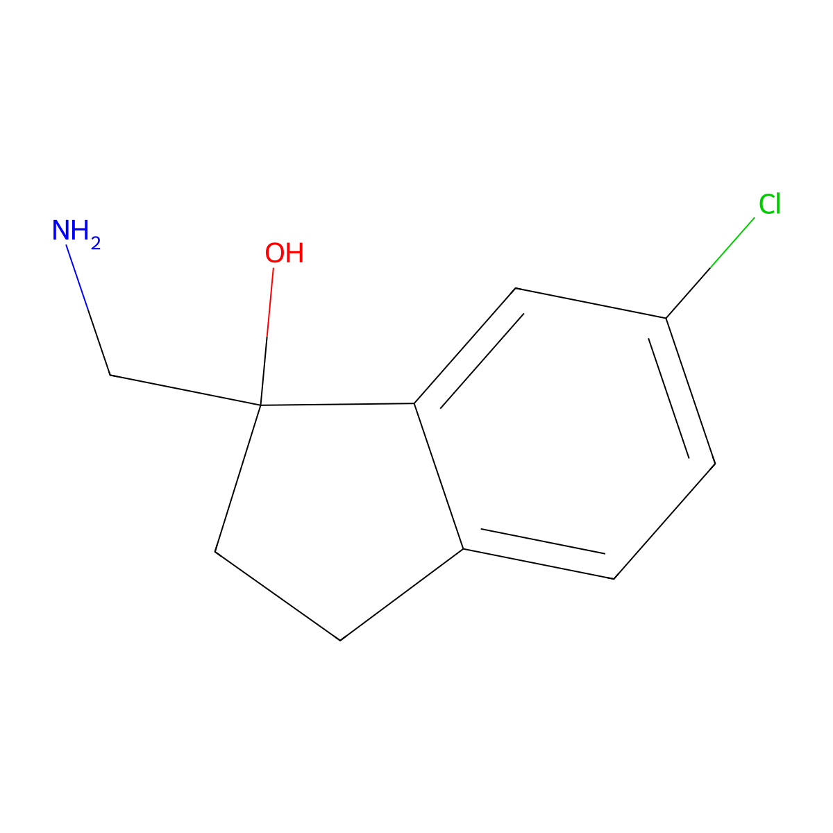 1-(Aminomethyl)-6-chloro-2,3-dihydroinden-1-ol molecular structure, CAS 1082563-11-8
