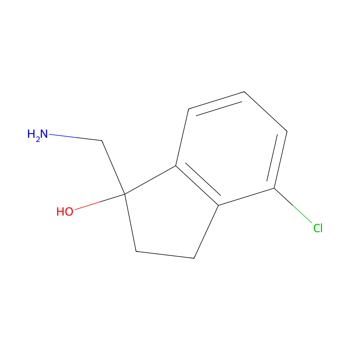 1-(Aminomethyl)-4-chloro-2,3-dihydroinden-1-ol molecular structure, CAS 1082563-13-0