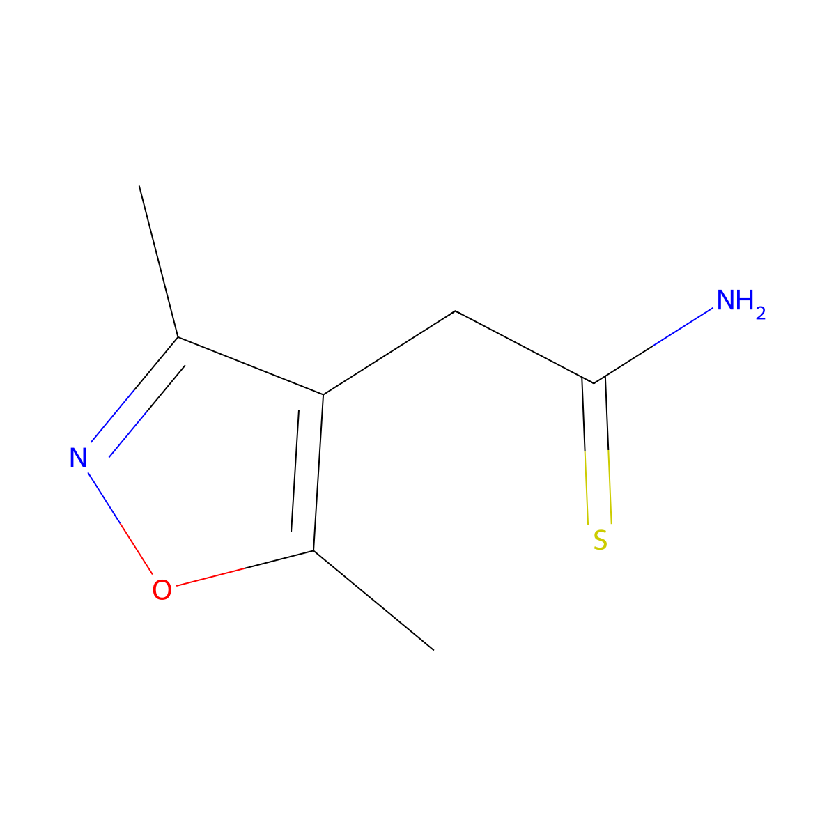 2-(Dimethyl-1,2-oxazol-4-yl)ethanethioamide molecular structure, CAS 1082568-23-7