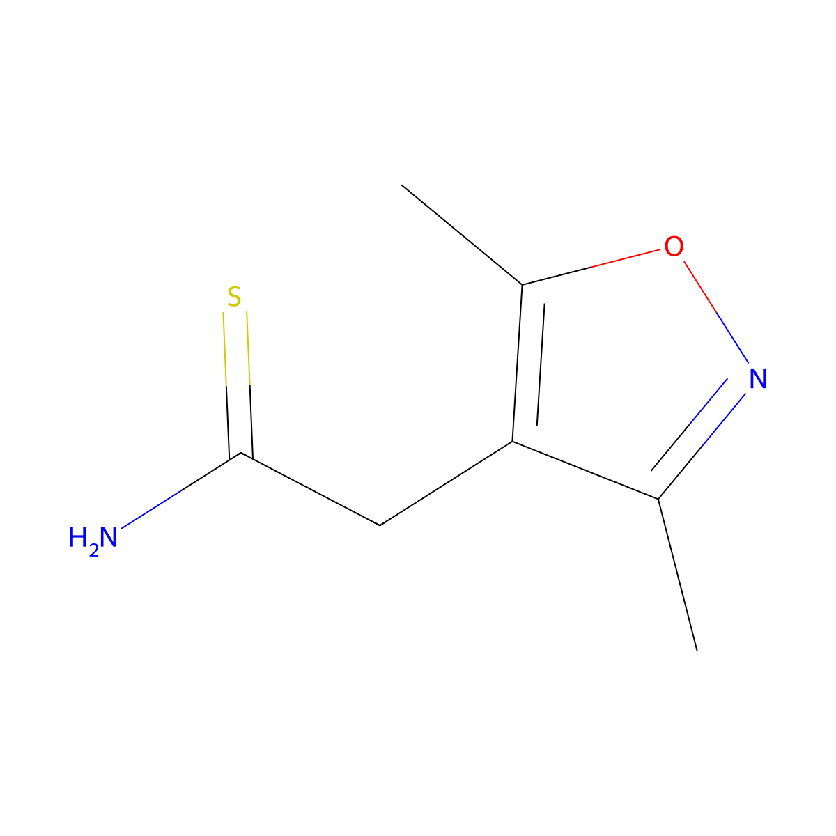 2-(Dimethyl-1,2-oxazol-4-yl)ethanethioamide molecular structure, CAS 1082568-23-7