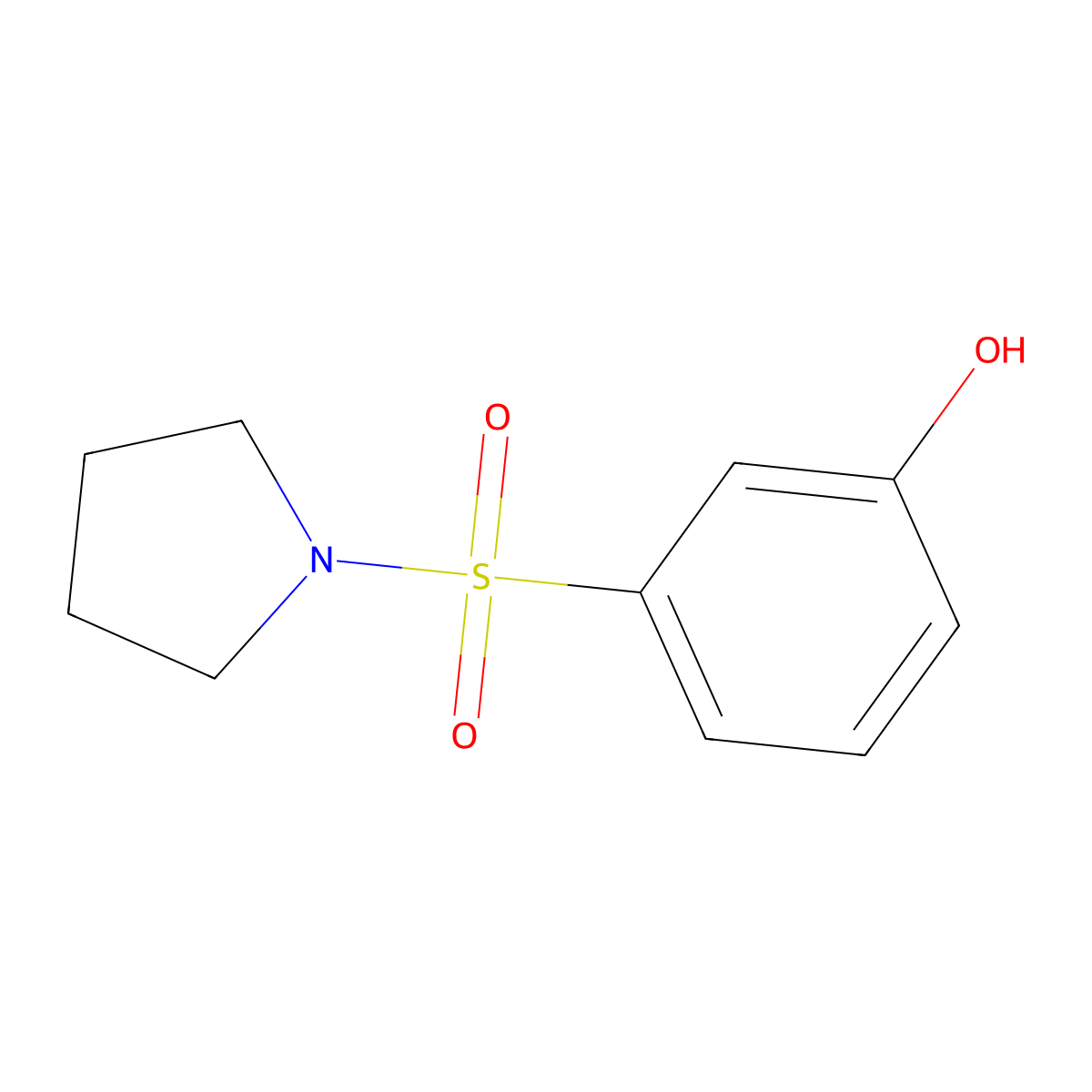 3-(Pyrrolidine-1-sulfonyl)phenol molecular structure, CAS 1082569-64-9