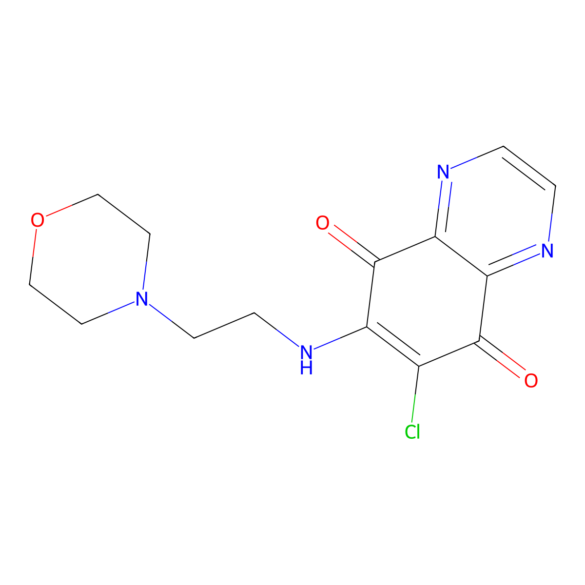 6-Chloro-7-[(2-morpholinoethyl)amino]quinoxaline-5,8-dione molecular structure, CAS 1082570-20-4