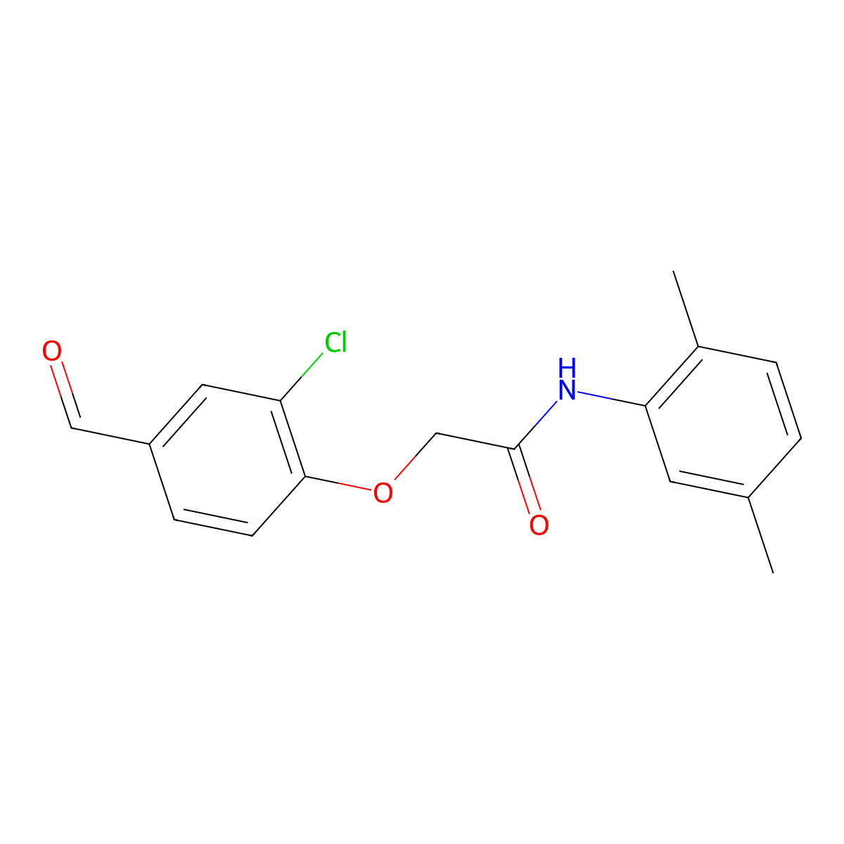 2-(2-chloro-4-formylphenoxy)-N-(2,5-dimethylphenyl)acetamide molecular structure, CAS 1082571-14-9