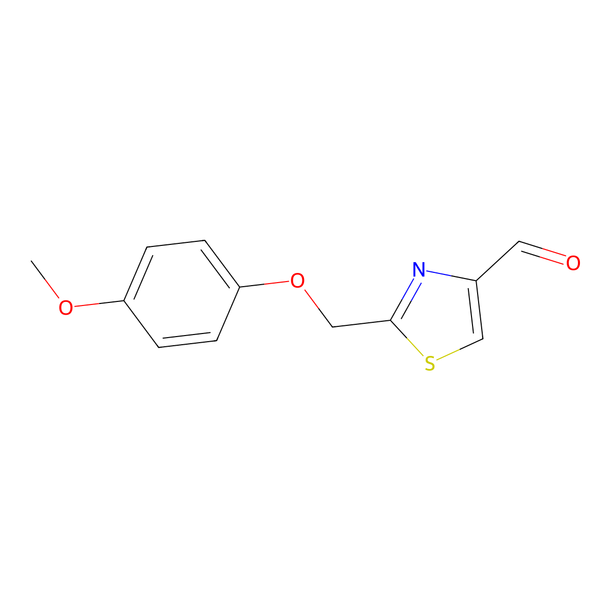 2-(4-Methoxyphenoxymethyl)-1,3-thiazole-4-carbaldehyde molecular structure, CAS 1082576-05-3