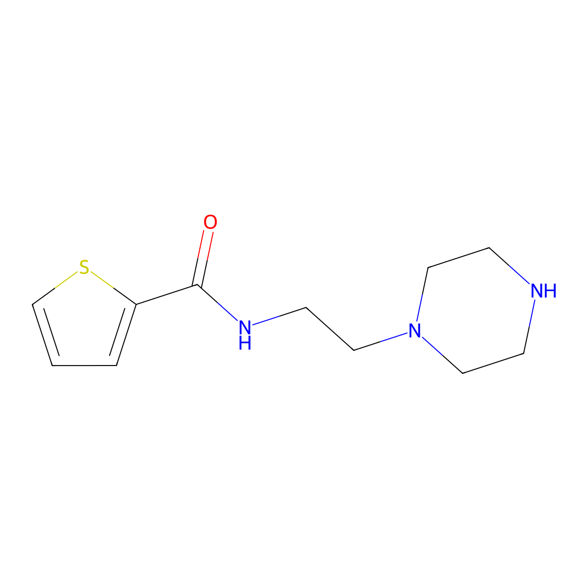 N-[2-(piperazin-1-yl)ethyl]thiophene-2-carboxamide molecular structure, CAS 1082576-54-2