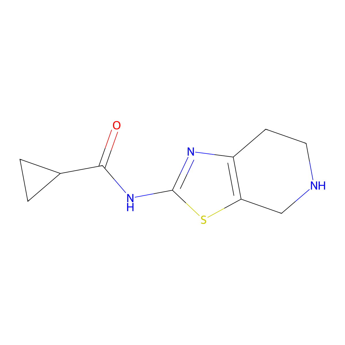 N-{4H,5H,6H,7H-[1,3]Thiazolo[5,4-C]pyridin-2-YL}cyclopropanecarboxamide molecular structure, CAS 1082576-96-2