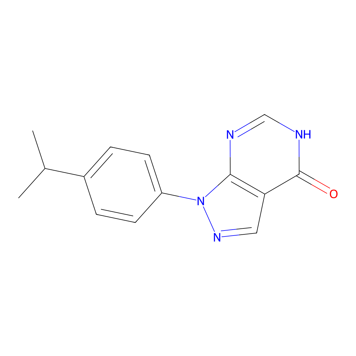 1-(4-Isopropylphenyl)-1H-pyrazolo[3,4-d]pyrimidin-4(5H)-one molecular structure, CAS 1082584-10-8