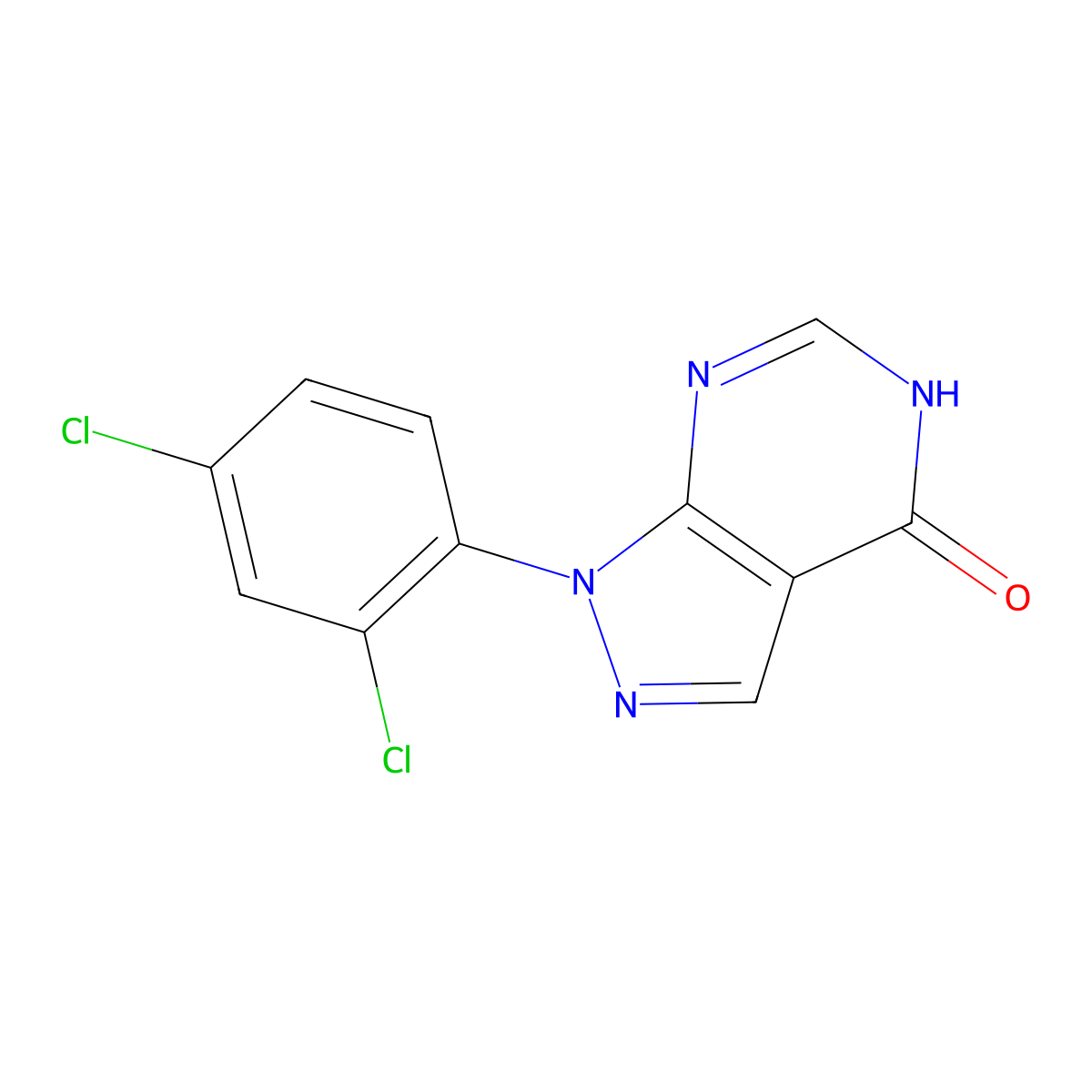 1-(2,4-dichlorophenyl)-1H-pyrazolo[3,4-d]pyrimidin-4(5H)-one molecular structure, CAS 1082584-19-7