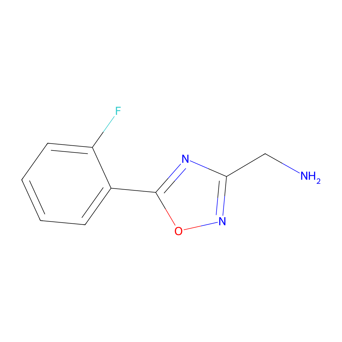 (5-(2-Fluorophenyl)-1,2,4-oxadiazol-3-yl)methanamine molecular structure, CAS 1082584-72-2