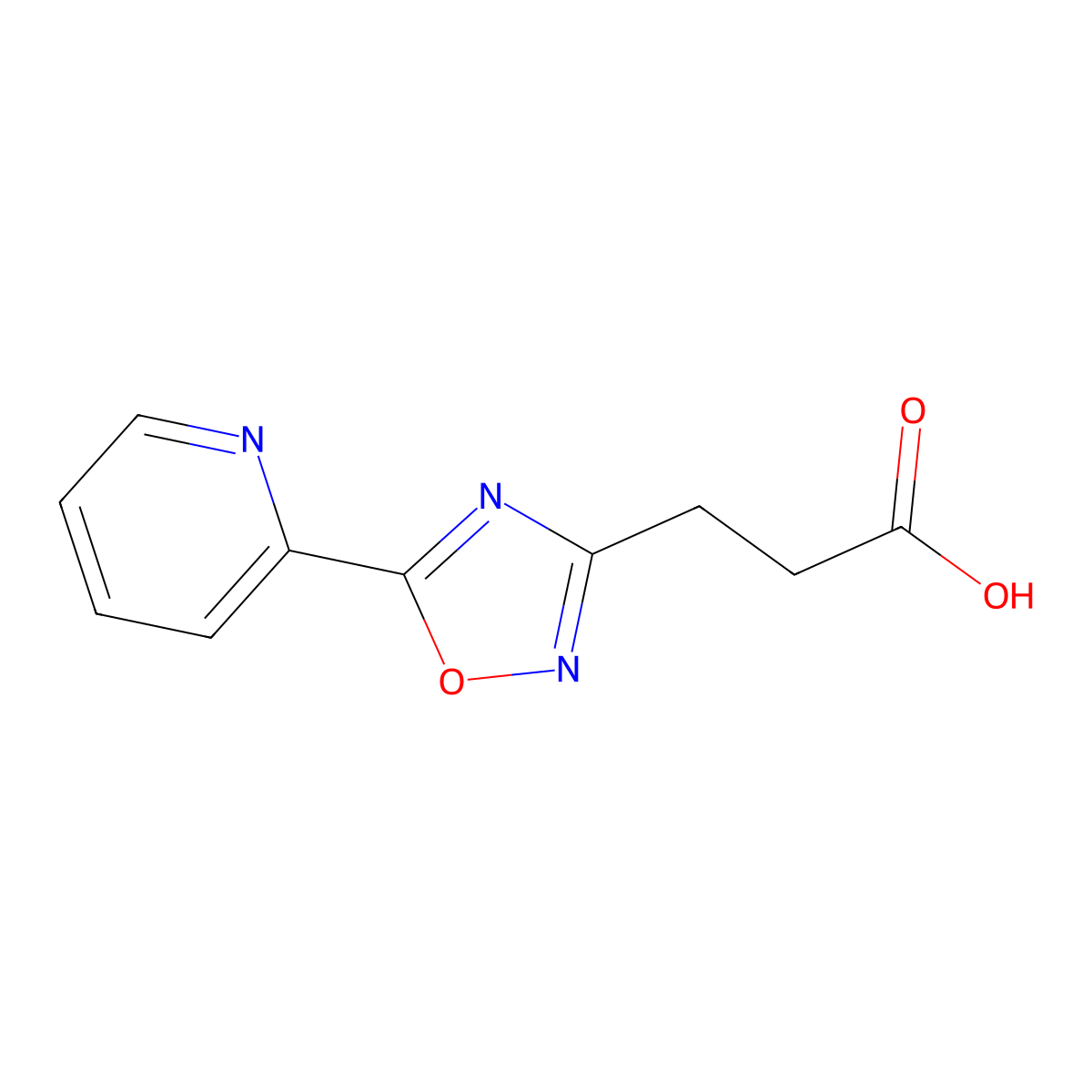 3-(5-(Pyridin-2-yl)-1,2,4-oxadiazol-3-yl)propanoic acid molecular structure, CAS 1082584-83-5