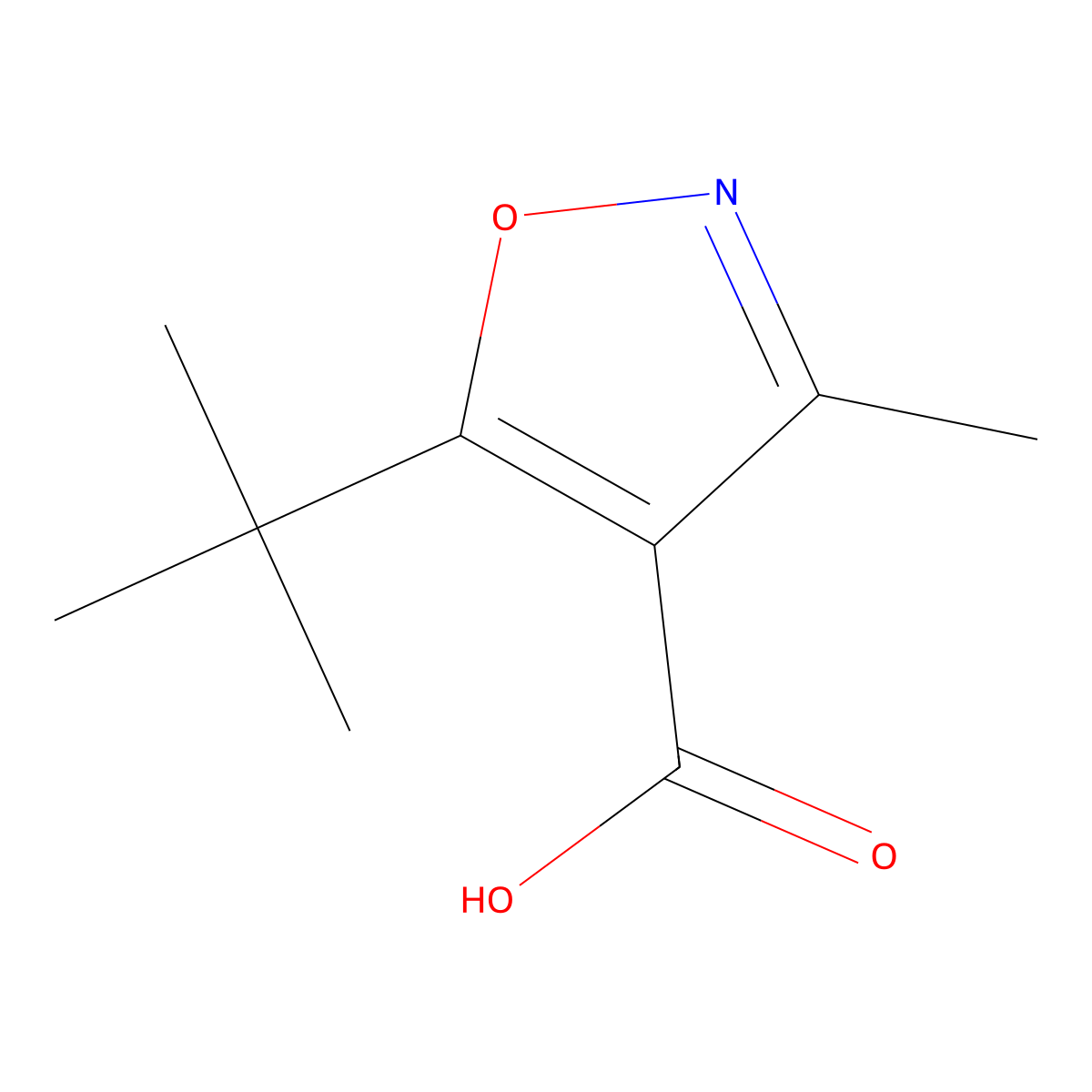 5-(tert-Butyl)-3-methylisoxazole-4-carboxylic acid molecular structure, CAS 1082584-90-4