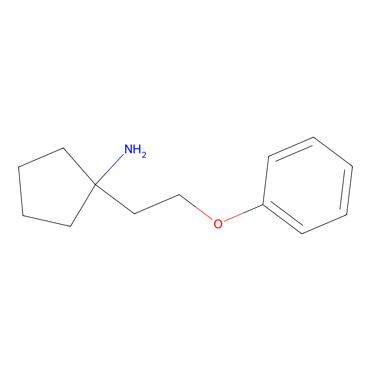 1-(2-Phenoxyethyl)cyclopentan-1-amine molecular structure, CAS 1082589-75-0