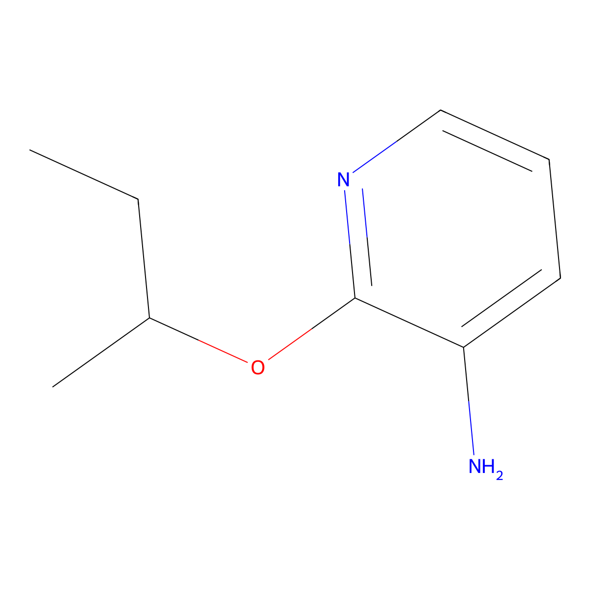 2-(Butan-2-yloxy)pyridin-3-amine molecular structure, CAS 1082594-42-0