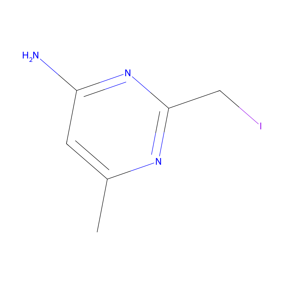 2-(Iodomethyl)-6-methylpyrimidin-4-amine molecular structure, CAS 108260-15-7