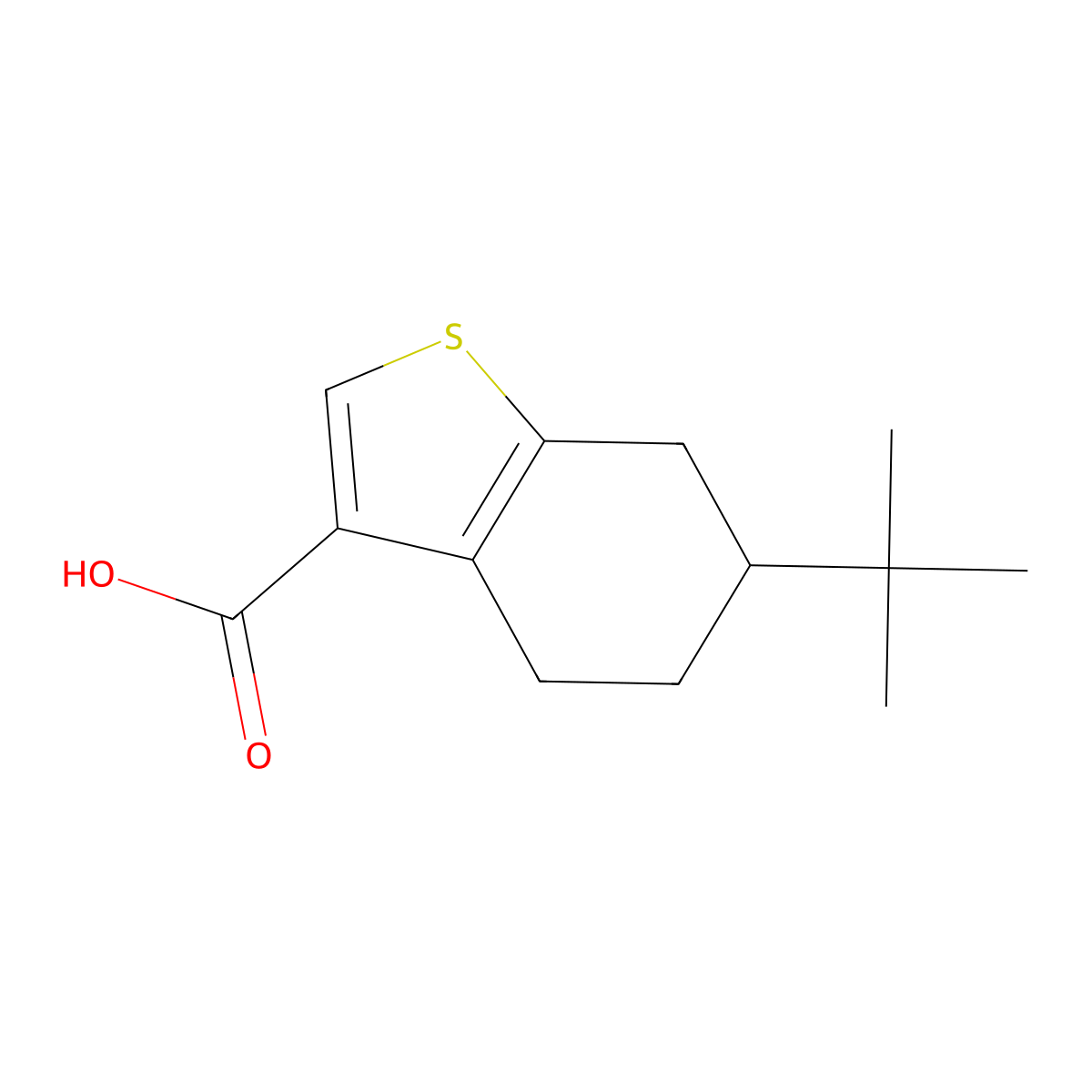 6-(Tert-butyl)-4,5,6,7-tetrahydrobenzo[b]thiophene-3-carboxylic acid molecular structure, CAS 1082602-24-1