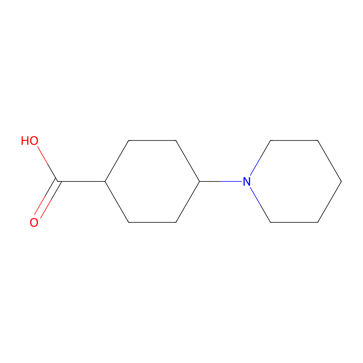 4-(Piperidin-1-yl)cyclohexane-1-carboxylic acid molecular structure, CAS 1082606-40-3