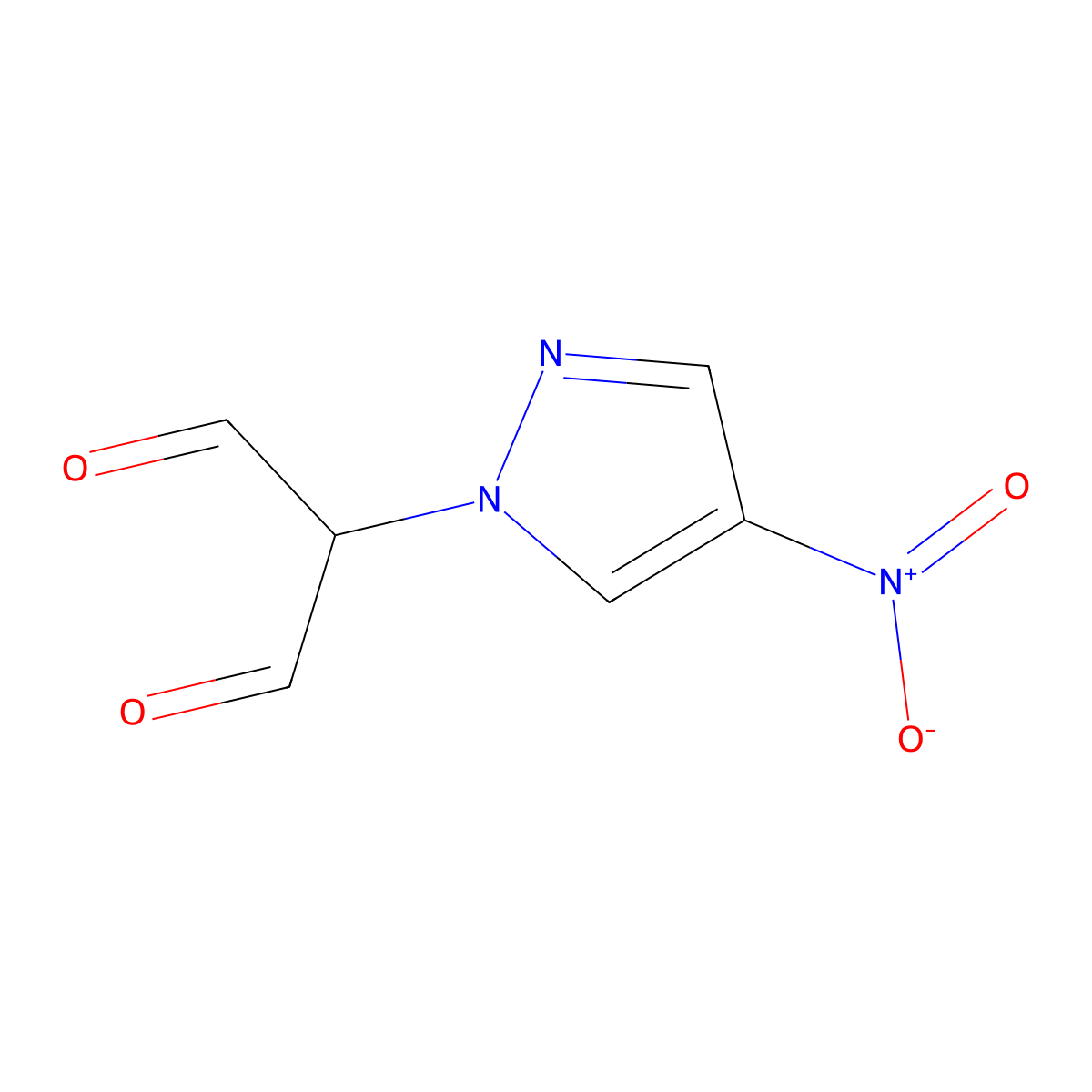 (4-nitro-1H-pyrazol-1-yl)propanedial molecular structure, CAS 108262-24-4