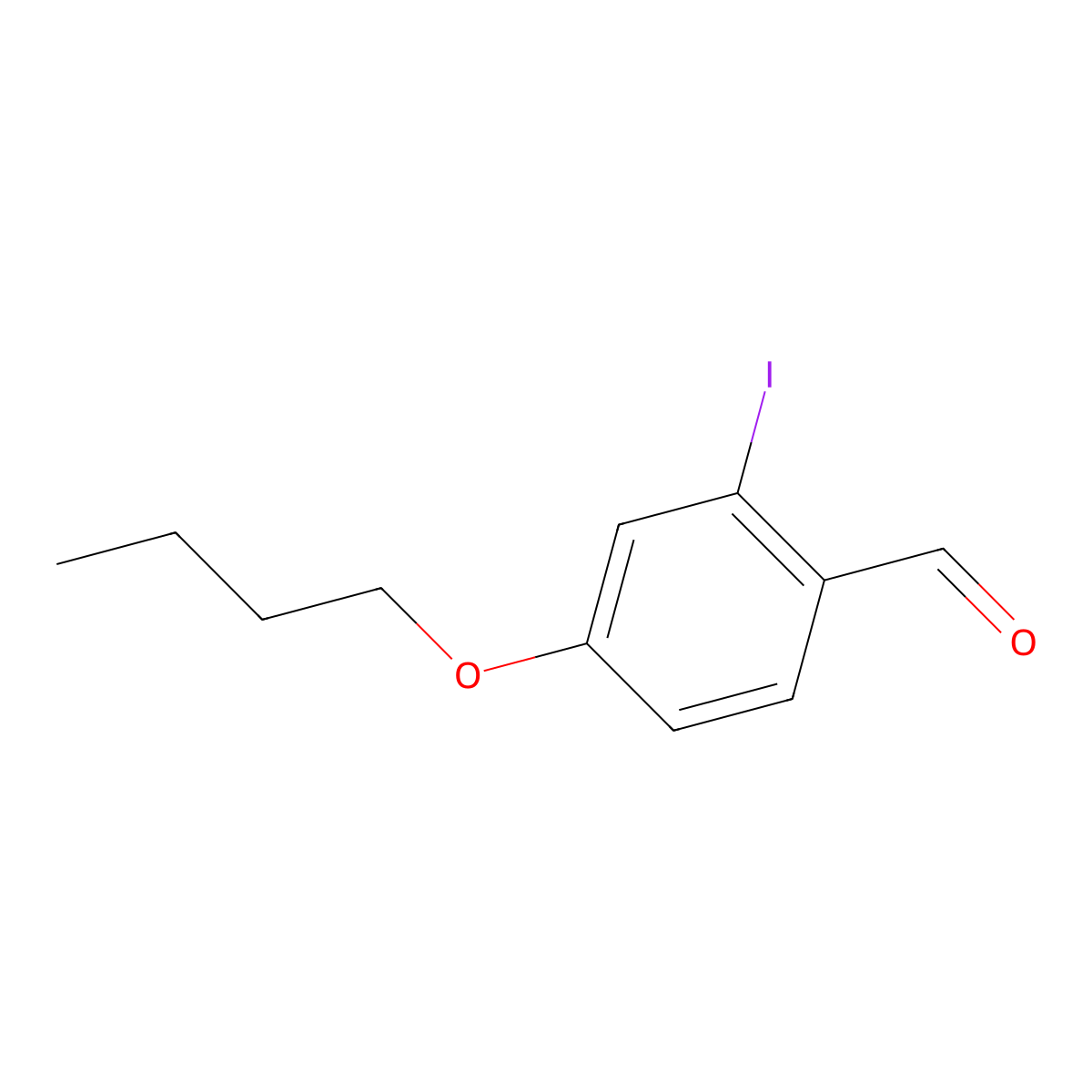 Benzaldehyde, 4-butoxy-2-iodo- molecular structure, CAS 1082648-43-8