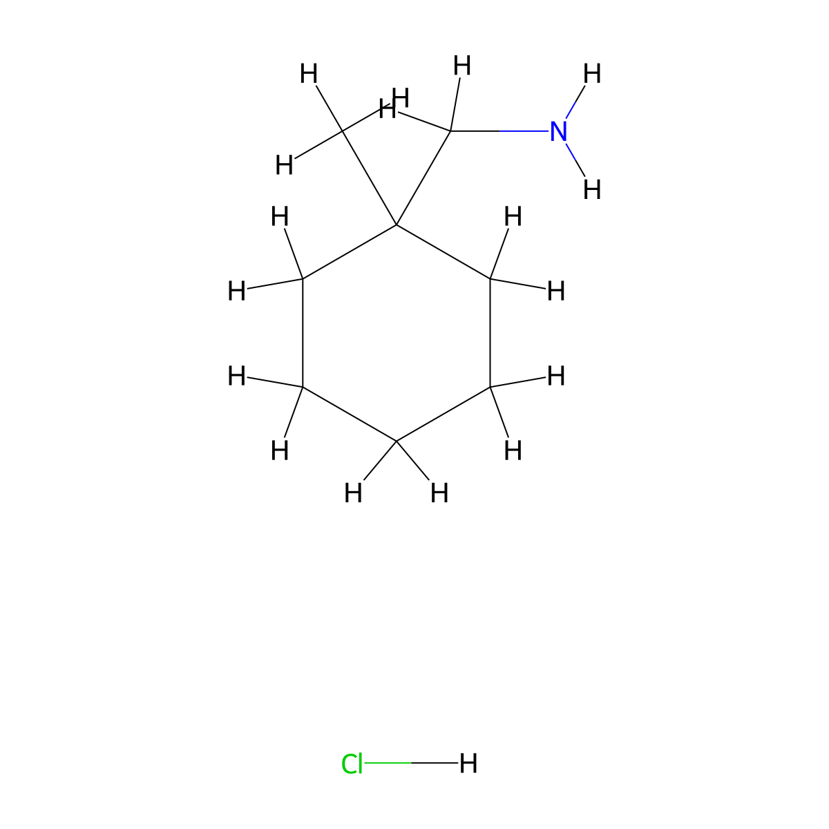 (1-Methylcyclohexyl)methanamine hydrochloride molecular structure, CAS 1082650-61-0