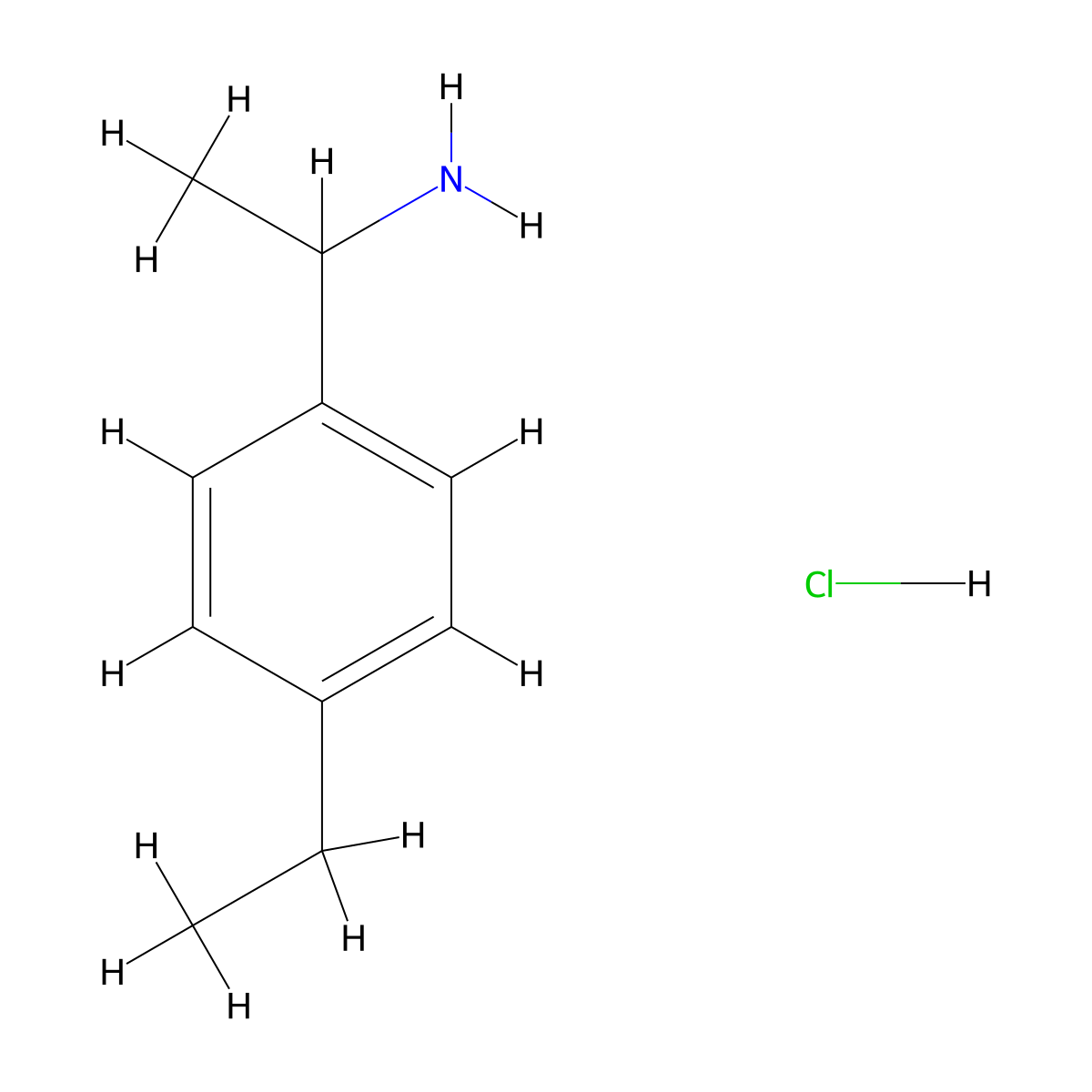 1-(4-Ethylphenyl)ethan-1-amine hydrochloride molecular structure, CAS 1082653-64-2