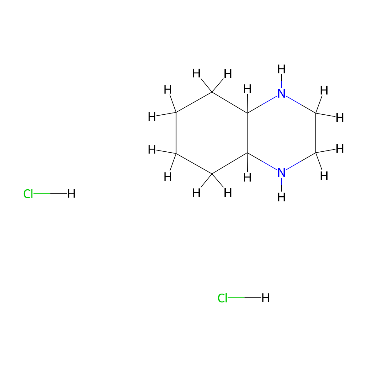 Decahydroquinoxaline dihydrochloride molecular structure, CAS 1082654-24-7