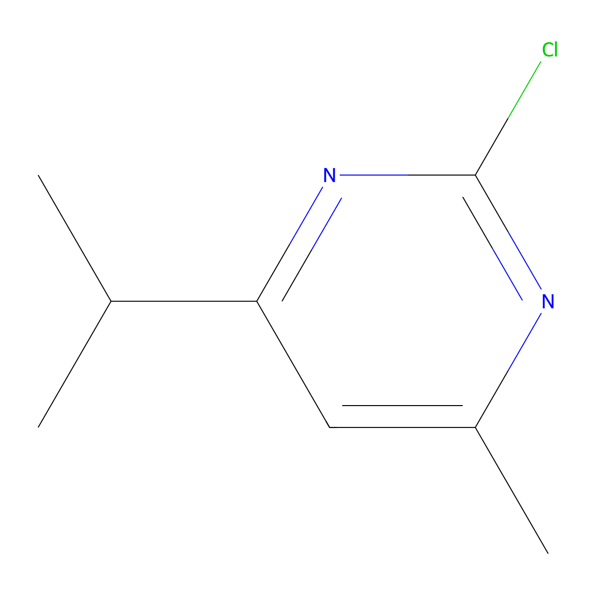 2-Chloro-4-methyl-6-(propan-2-yl)pyrimidine molecular structure, CAS 1082658-26-1