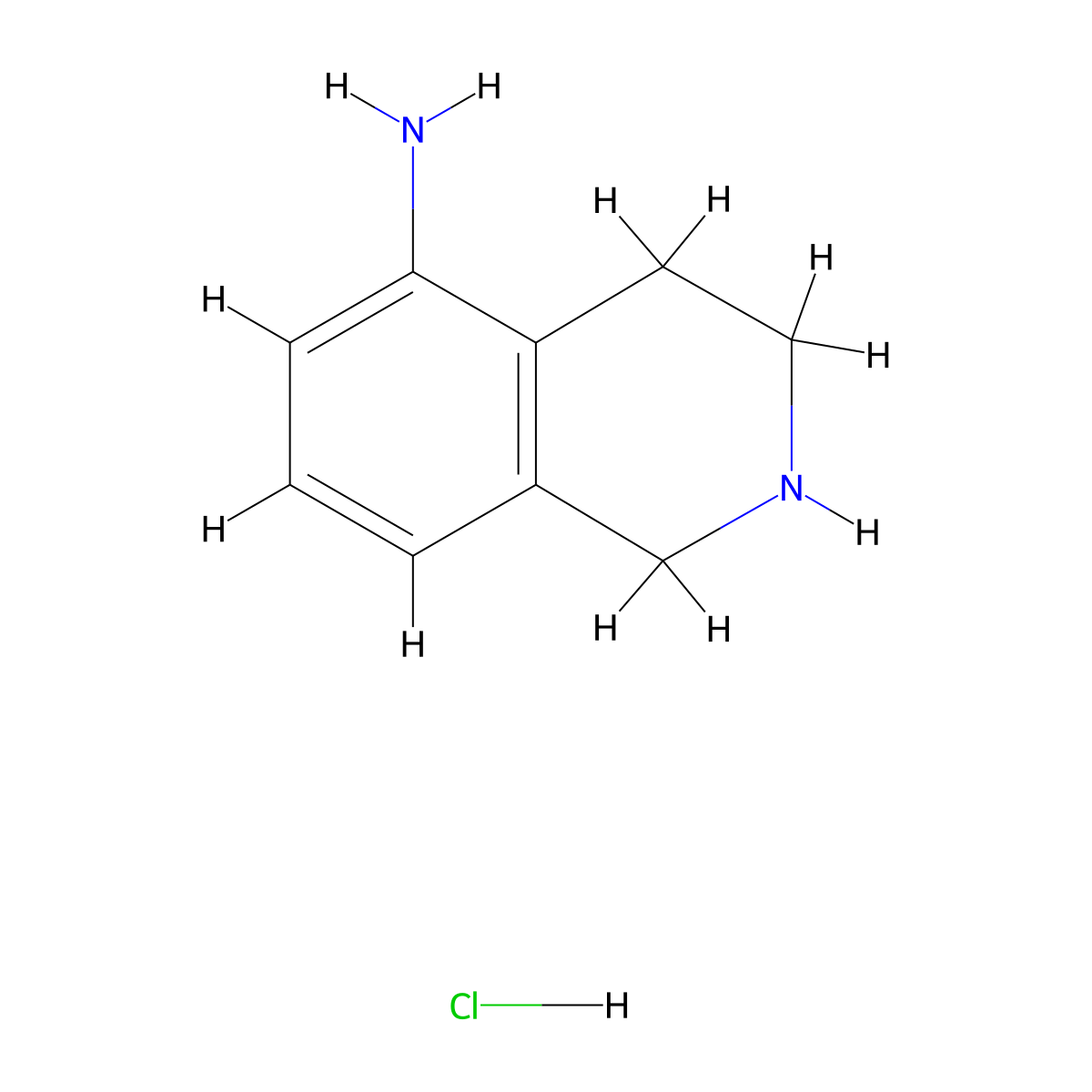 1,2,3,4-Tetrahydroisoquinolin-5-amine hydrochloride molecular structure, CAS 1082658-92-1