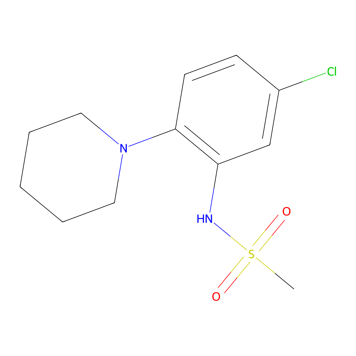 N-[5-Chloro-2-(1-piperidinyl)phenyl]methanesulfonamide molecular structure, CAS 1082676-45-6