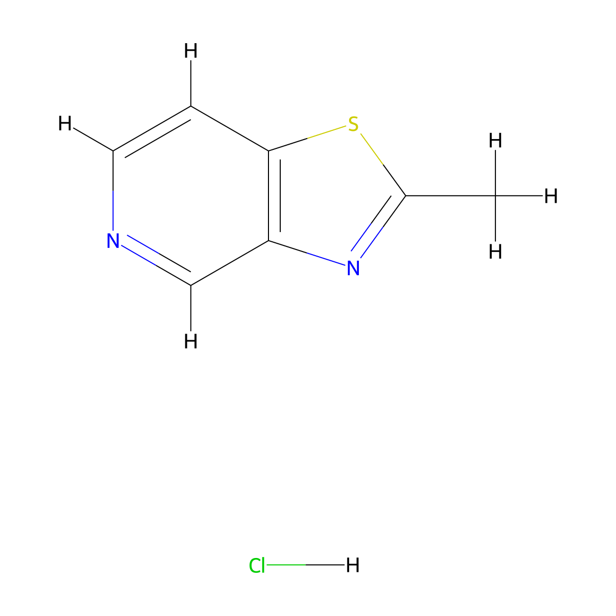 2-Methyl-[1,3]thiazolo[4,5-c]pyridine hydrochloride molecular structure, CAS 1082684-56-7