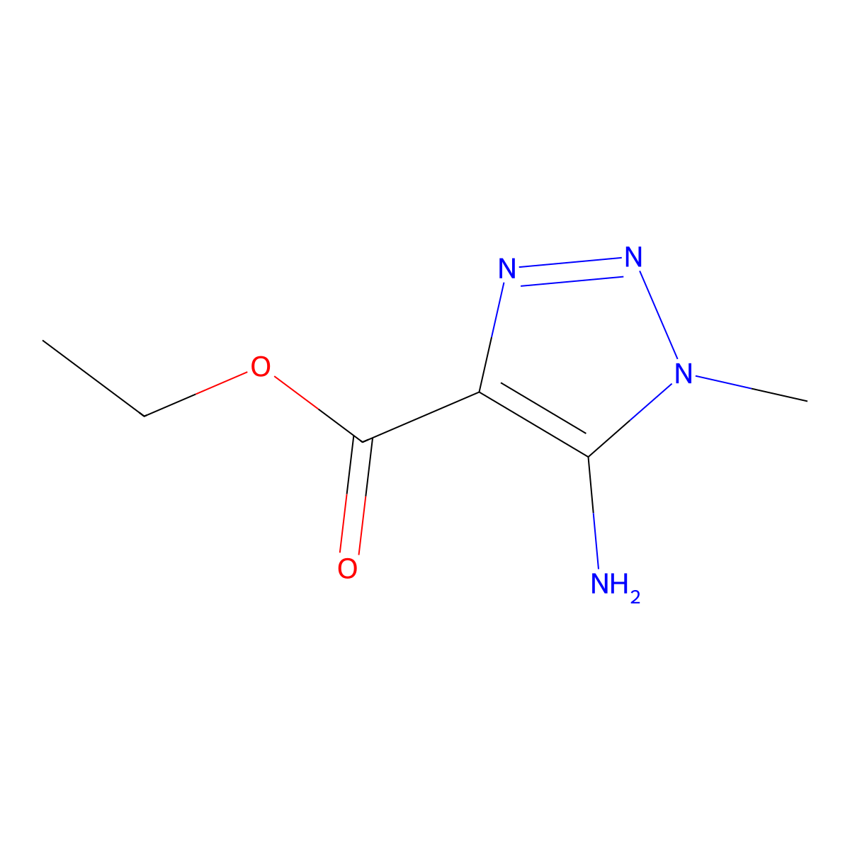 ethyl 5-amino-1-methyl-1H-1,2,3-triazole-4-carboxylate molecular structure, CAS 1082685-60-6