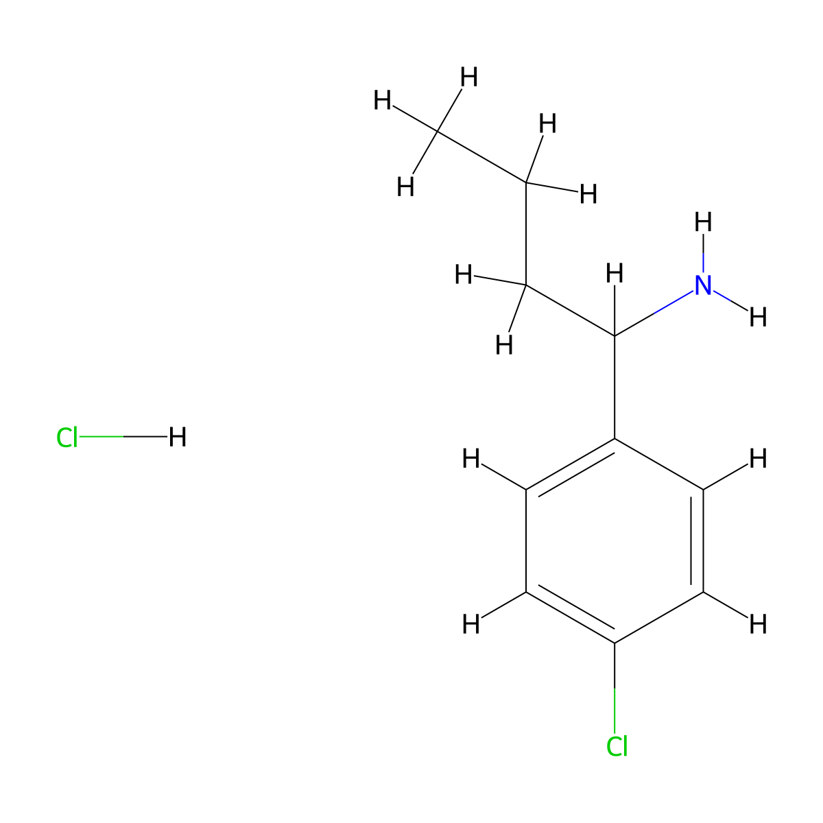 1-(4-Chlorophenyl)butan-1-amine hydrochloride molecular structure, CAS 1082688-38-7