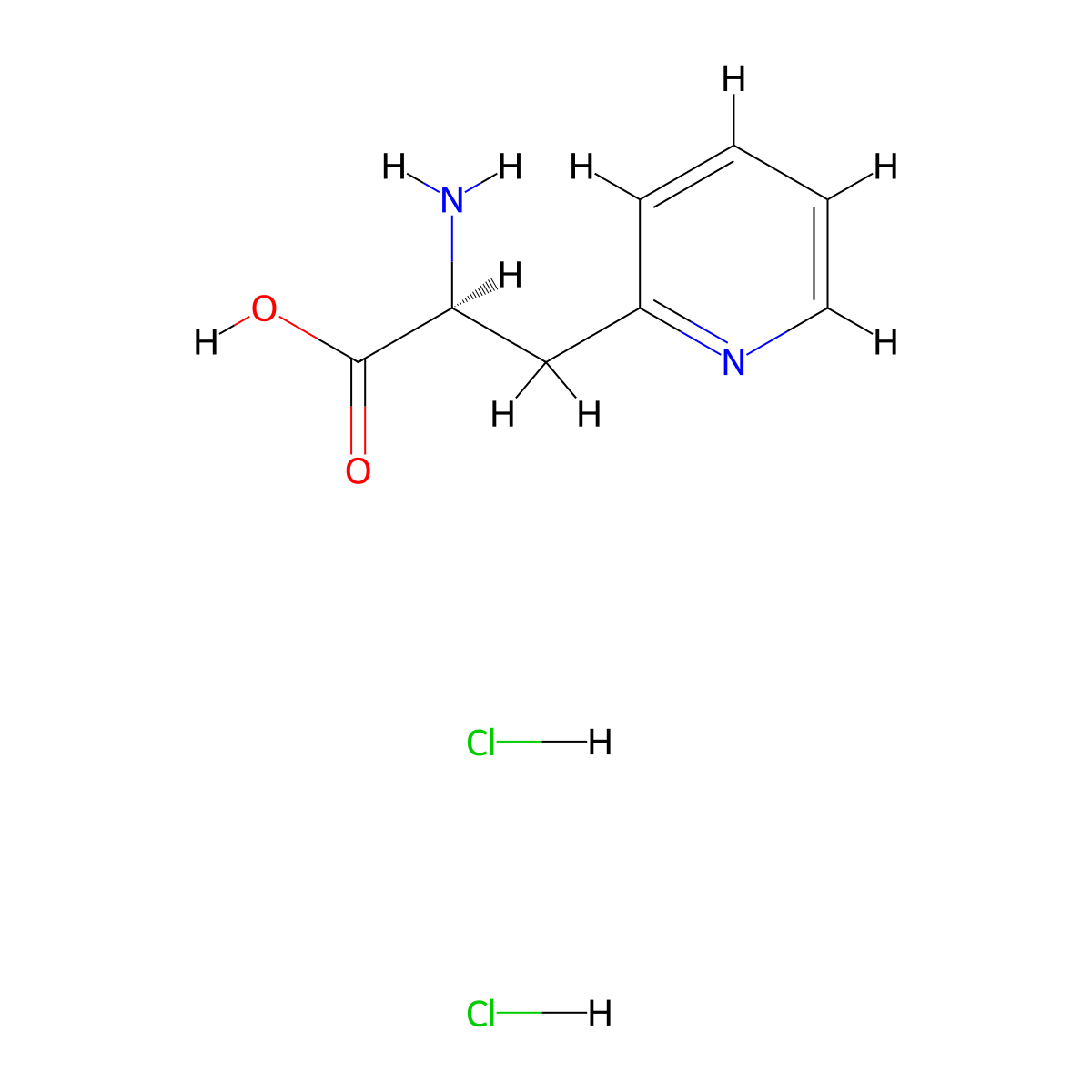 (S)-2-Amino-3-(pyridin-2-yl)propanoic acid dihydrochloride molecular structure, CAS 1082692-96-3