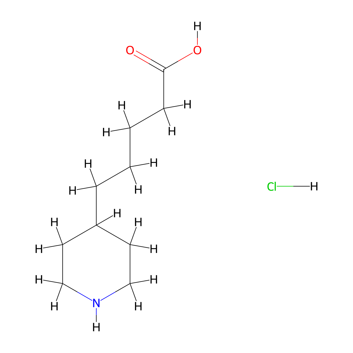 5-(Piperidin-4-yl)pentanoic acid hydrochloride molecular structure, CAS 1082693-99-9