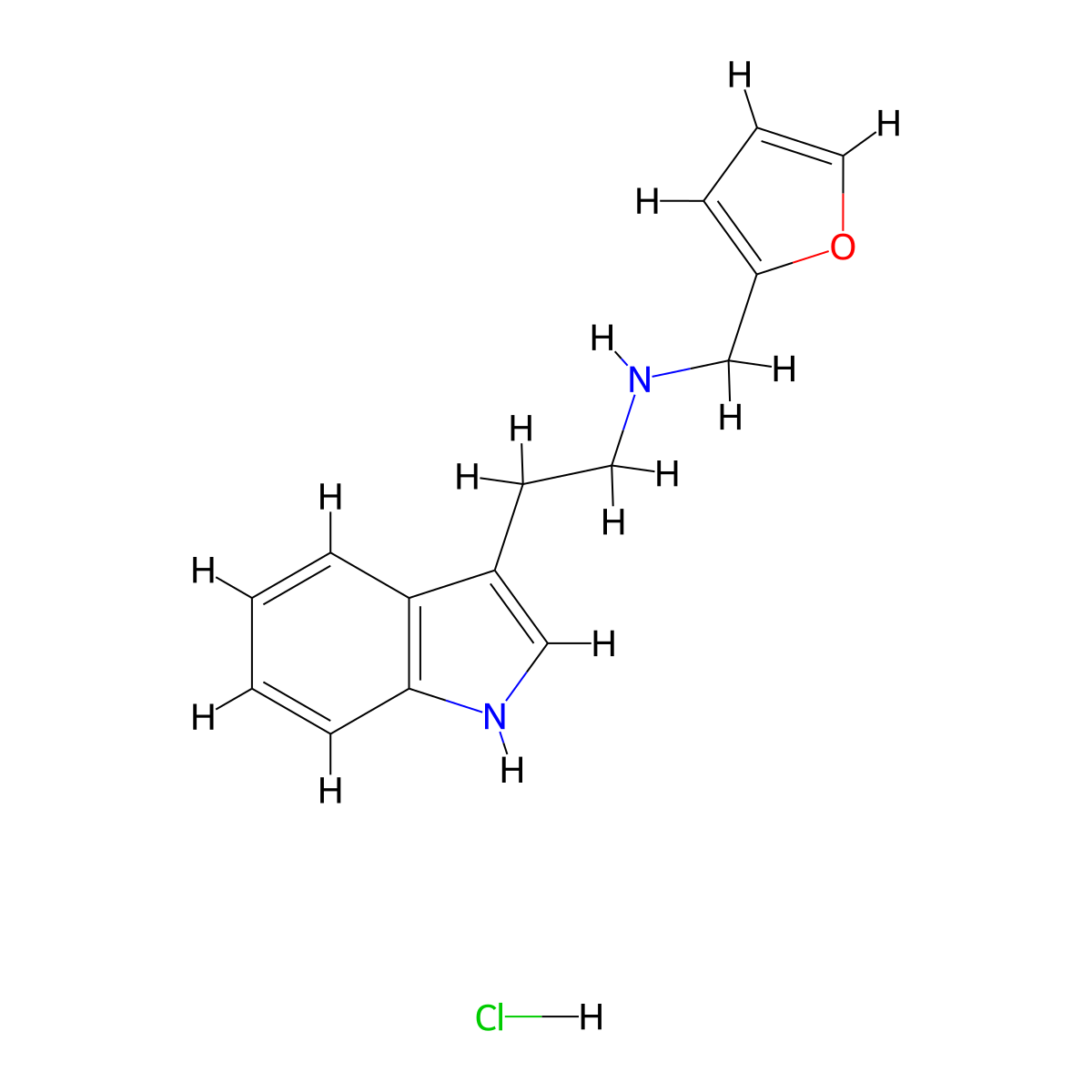 [(furan-2-yl)methyl][2-(1H-indol-3-yl)ethyl]amine hydrochloride molecular structure, CAS 1082694-91-4