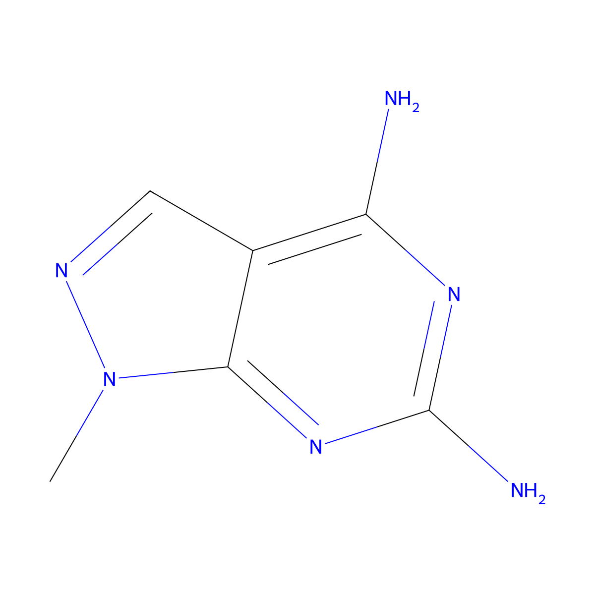 1-Methyl-1H-pyrazolo[3,4-d]pyrimidine-4,6-diamine molecular structure, CAS 108272-88-4