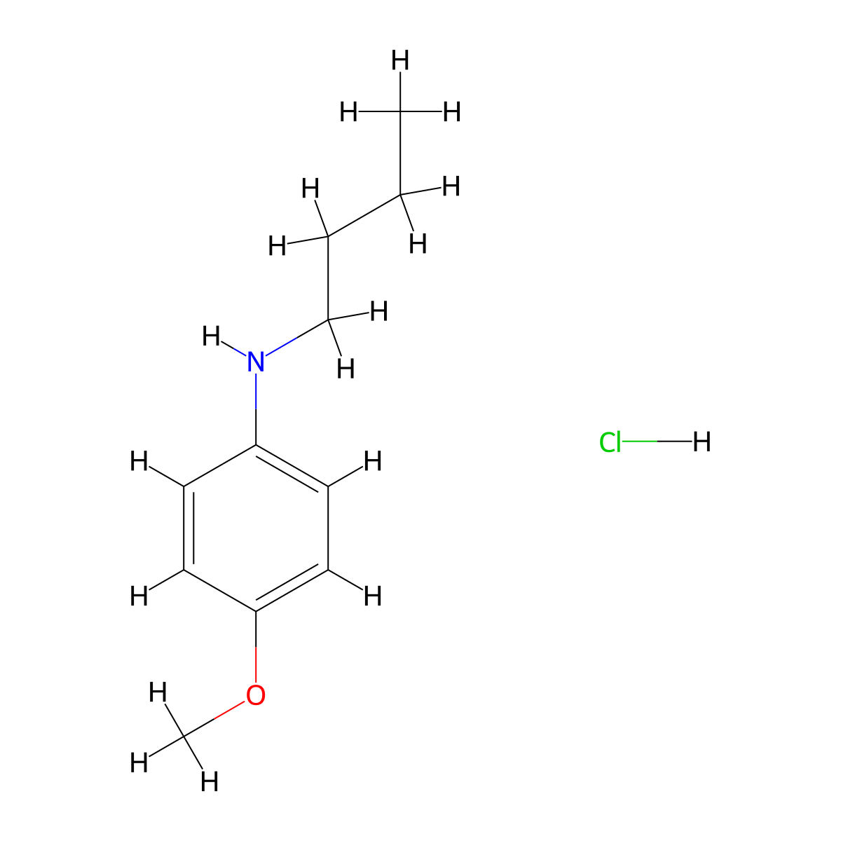 N-butyl-4-methoxyaniline hydrochloride molecular structure, CAS 1082720-54-4