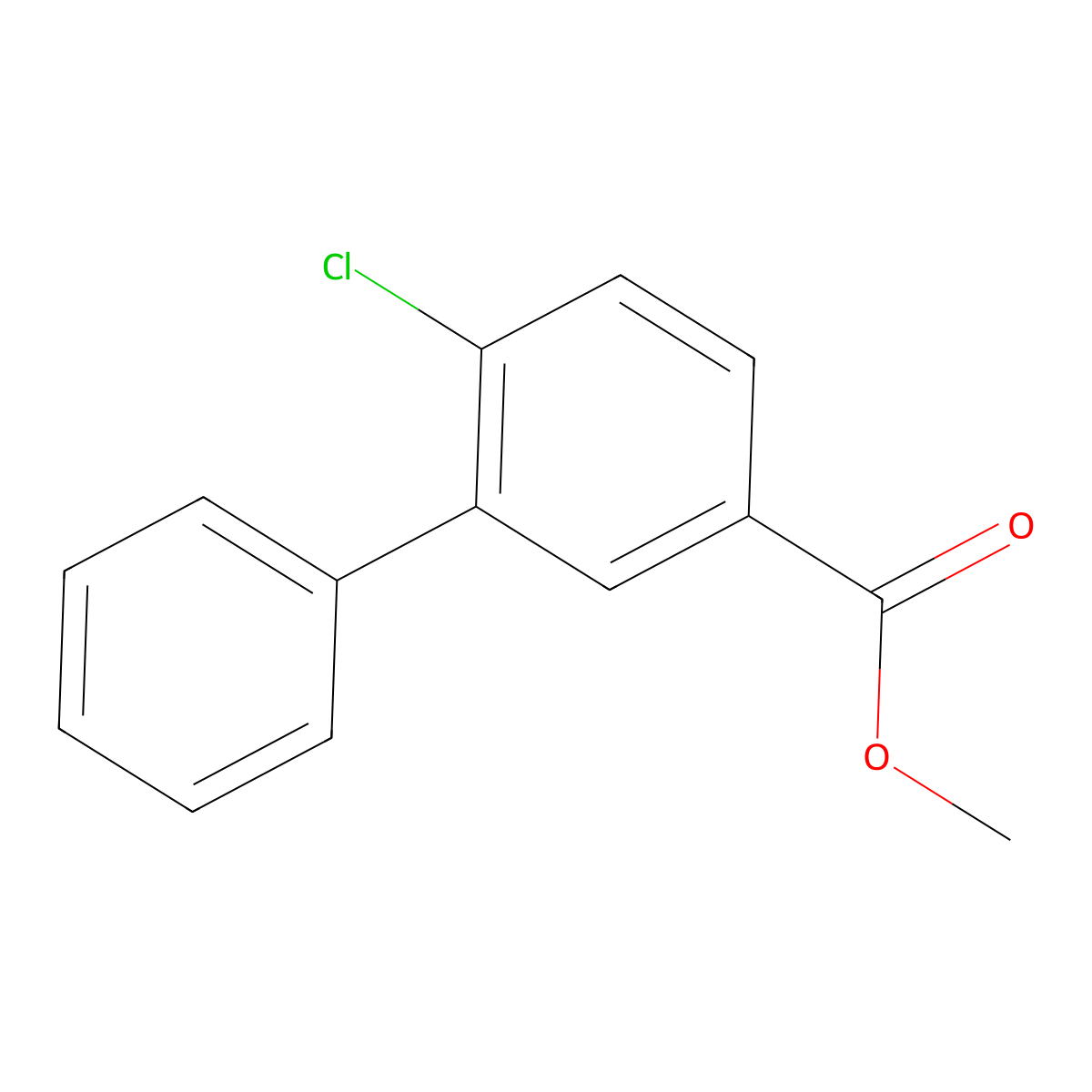 Methyl 4-chloro-3-phenylbenzoate molecular structure, CAS 1082720-85-1
