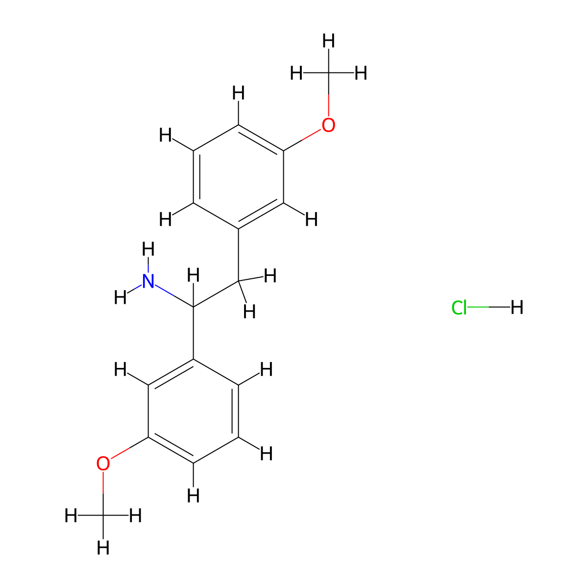 1,2-Bis(3-methoxyphenyl)ethan-1-amine hydrochloride molecular structure, CAS 1082722-50-6