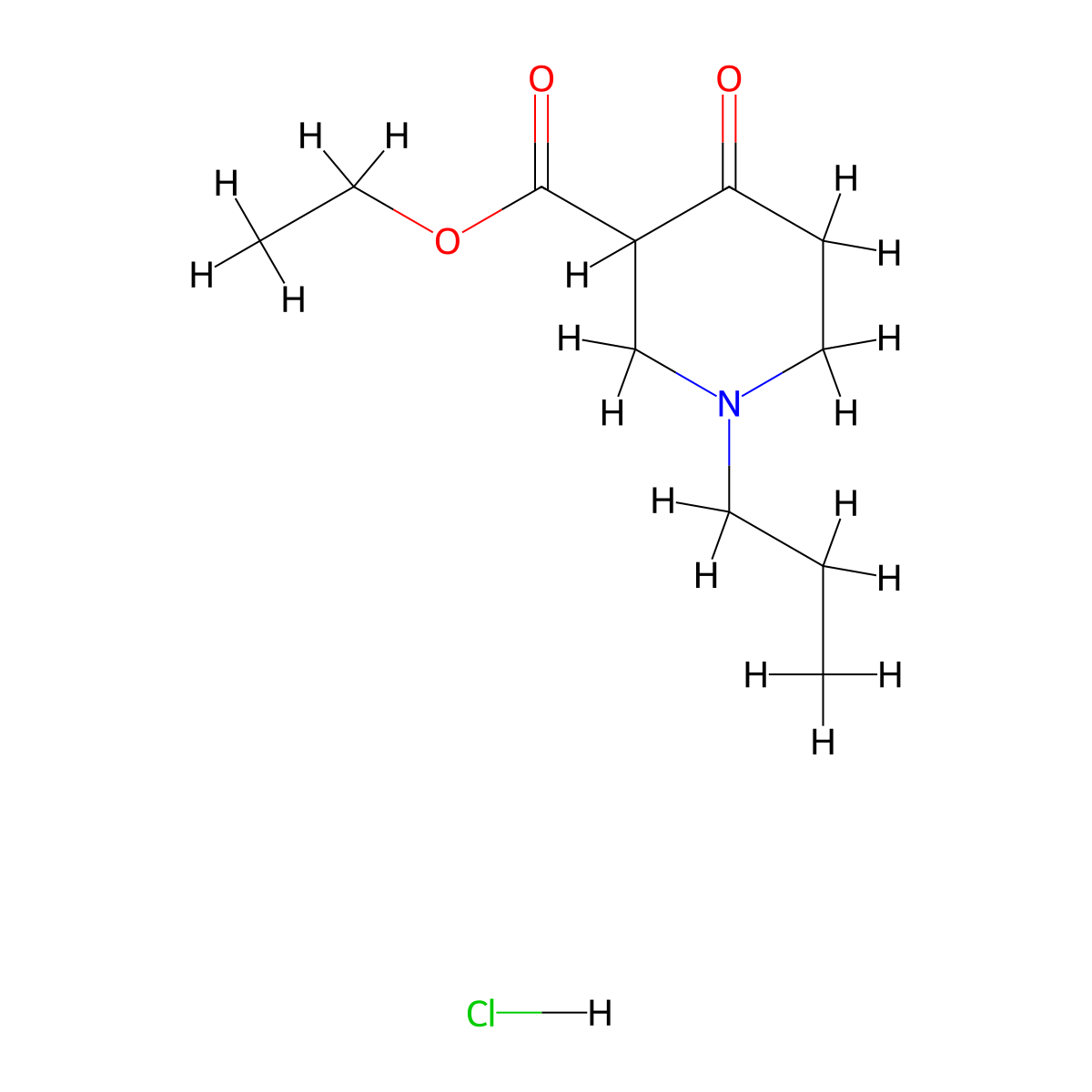 Ethyl 4-oxo-1-propylpiperidine-3-carboxylate hydrochloride molecular structure, CAS 1082723-76-9