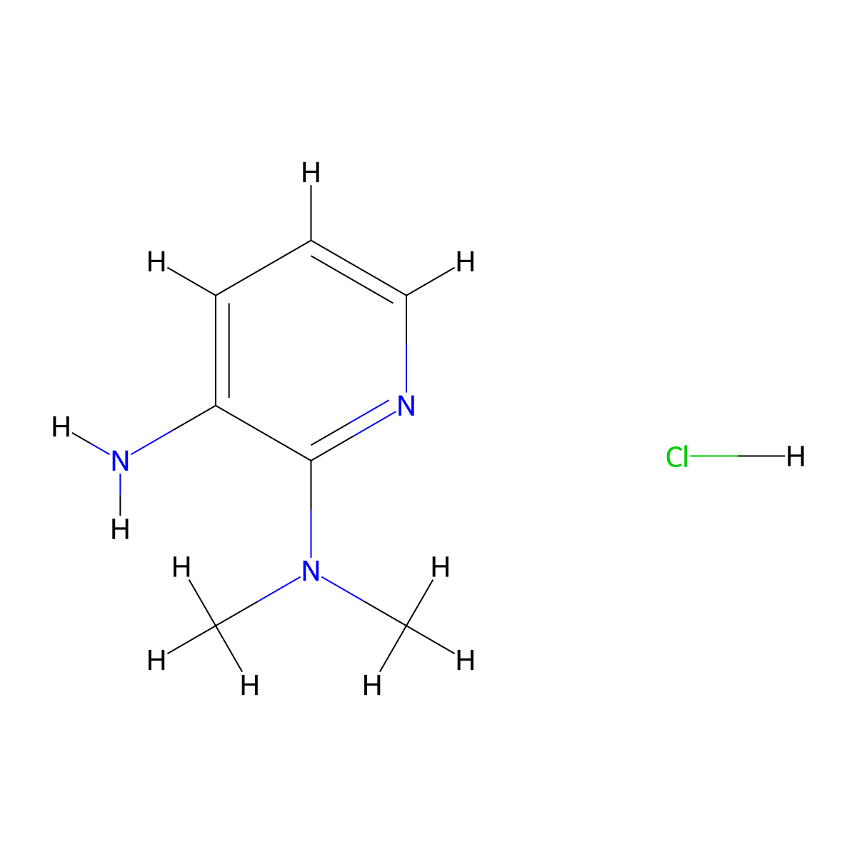 N2,N2-Dimethylpyridine-2,3-diamine hydrochloride molecular structure, CAS 1082729-77-8