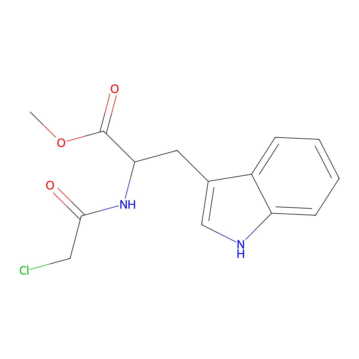 methyl 2-(2-chloroacetamido)-3-(1H-indol-3-yl)propanoate molecular structure, CAS 108273-71-8
