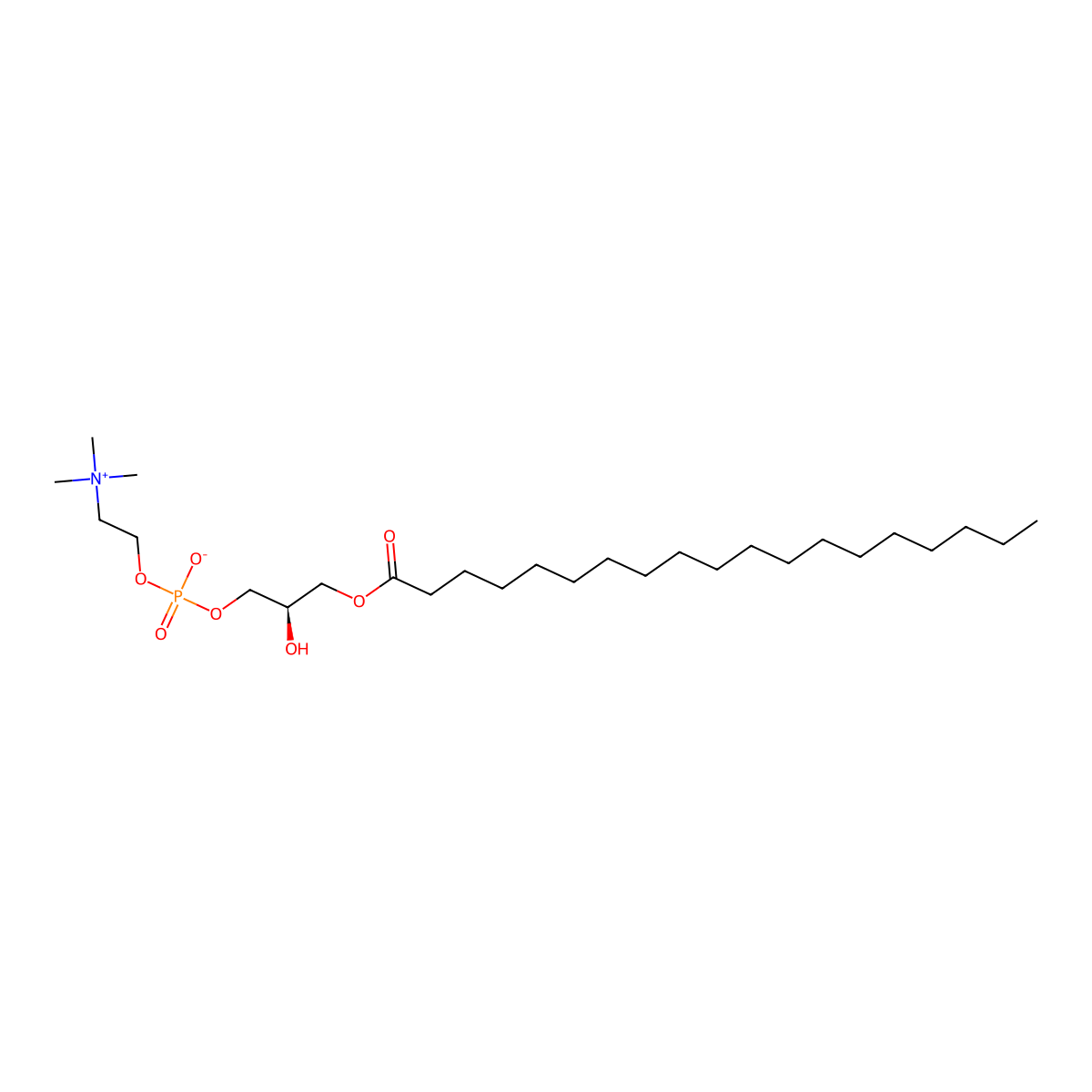 1-Nonadecanoyl-sn-glycero-3-phosphocholine molecular structure, CAS 108273-88-7