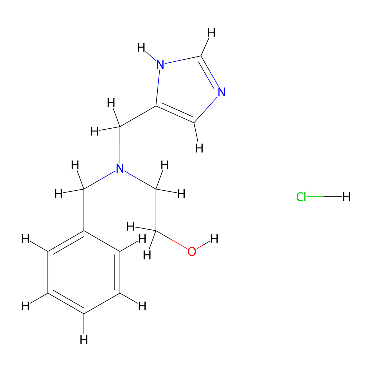 2-(((1H-Imidazol-4-yl)methyl)(benzyl)amino)ethanol hydrochloride molecular structure, CAS 1082734-78-8