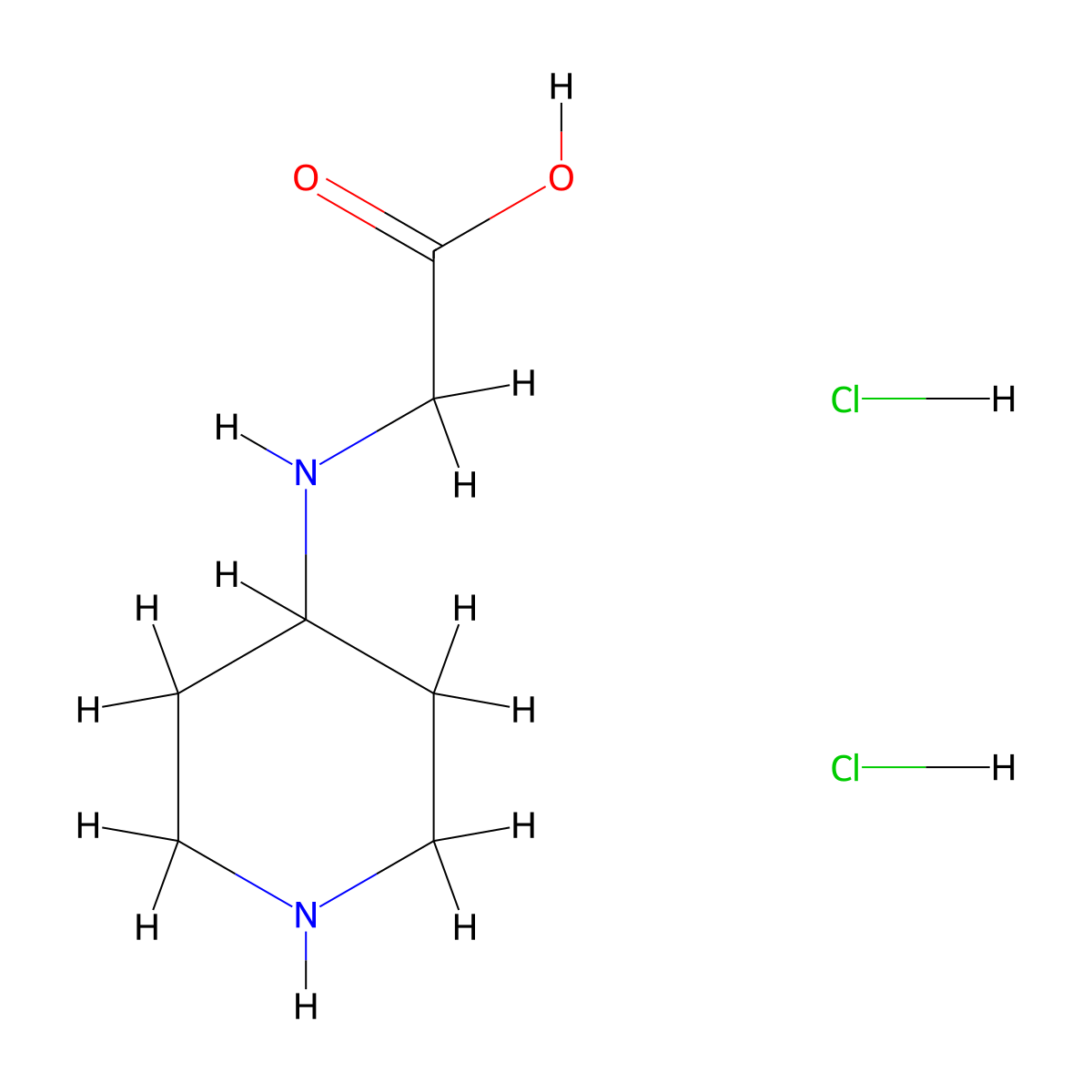 2-[(Piperidin-4-yl)amino]acetic acid dihydrochloride molecular structure, CAS 1082735-89-4