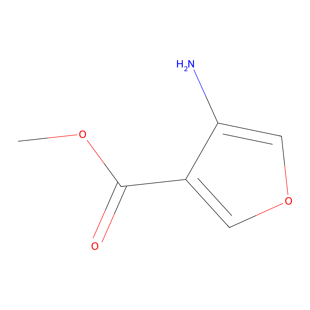 Methyl 4-aminofuran-3-carboxylate molecular structure, CAS 1082736-52-4