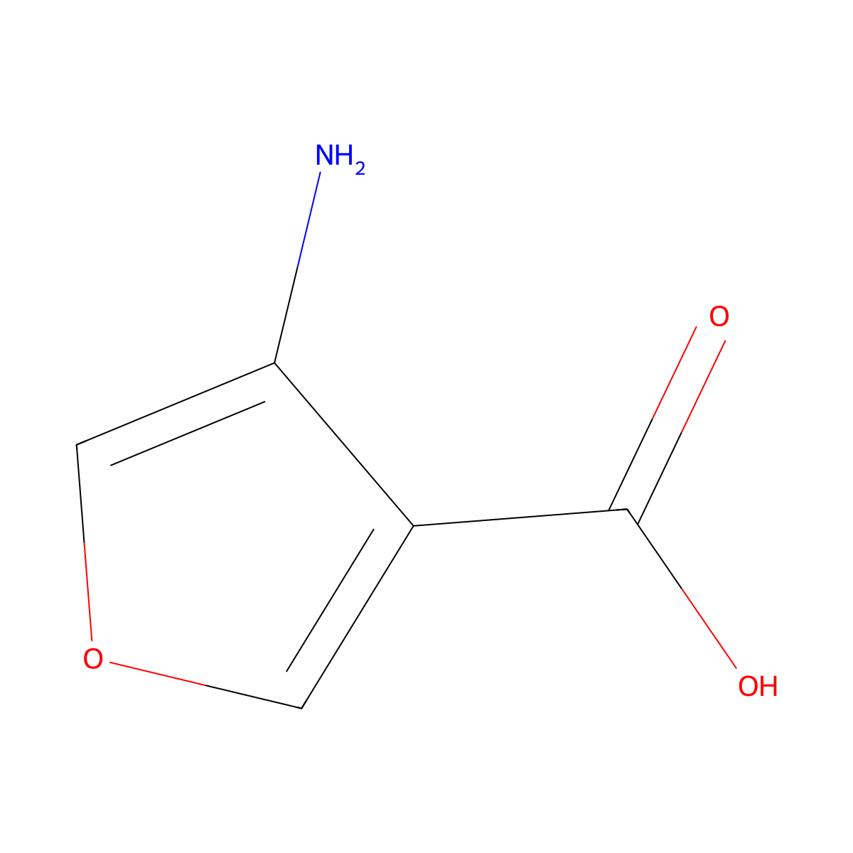 4-Aminofuran-3-carboxylic acid molecular structure, CAS 1082736-53-5