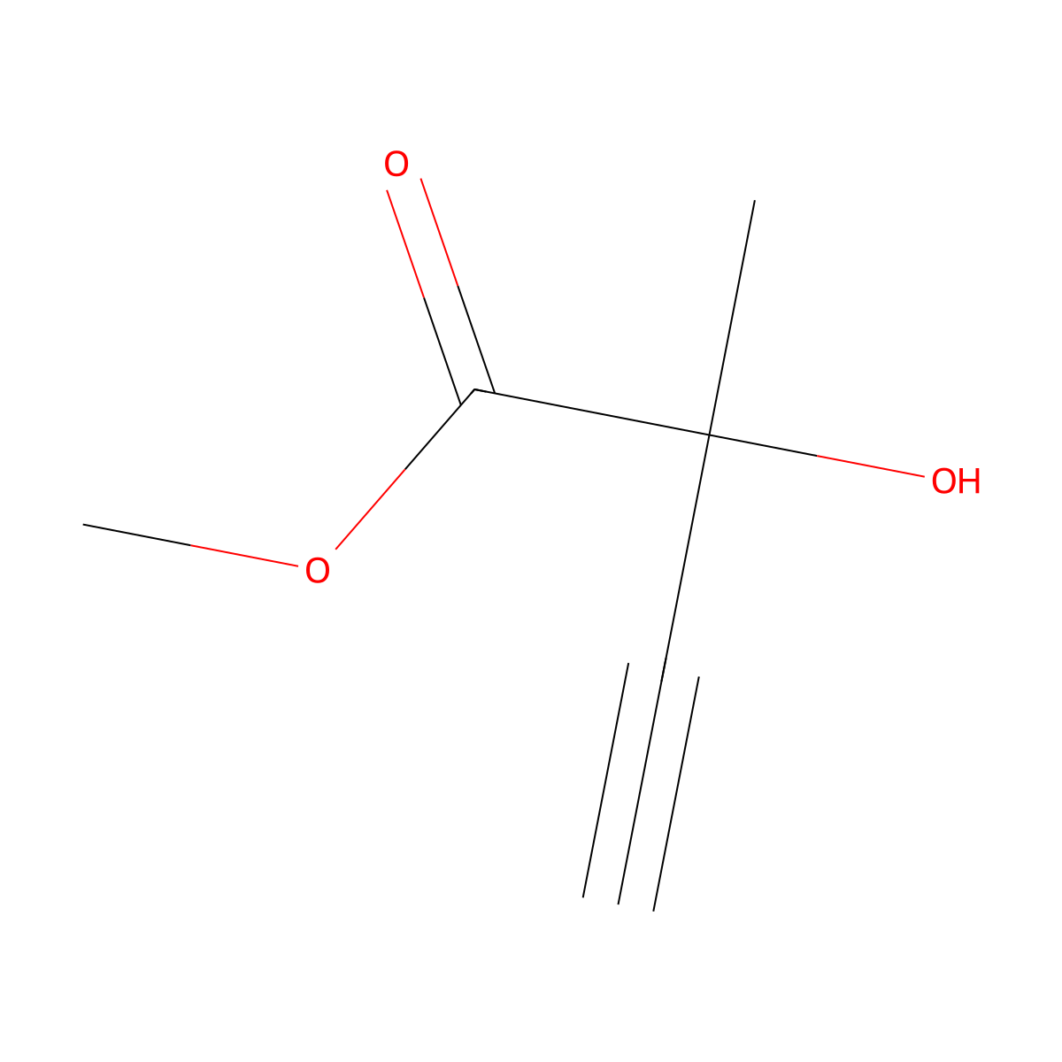 Methyl 2-hydroxy-2-methylbut-3-ynoate molecular structure, CAS 1082737-09-4